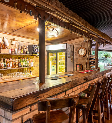 Honesty bar in open-air lounge